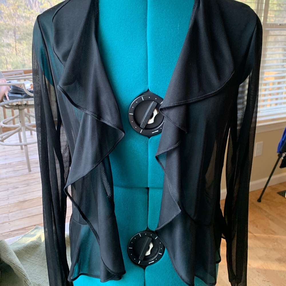 Black sheer cropped jacket